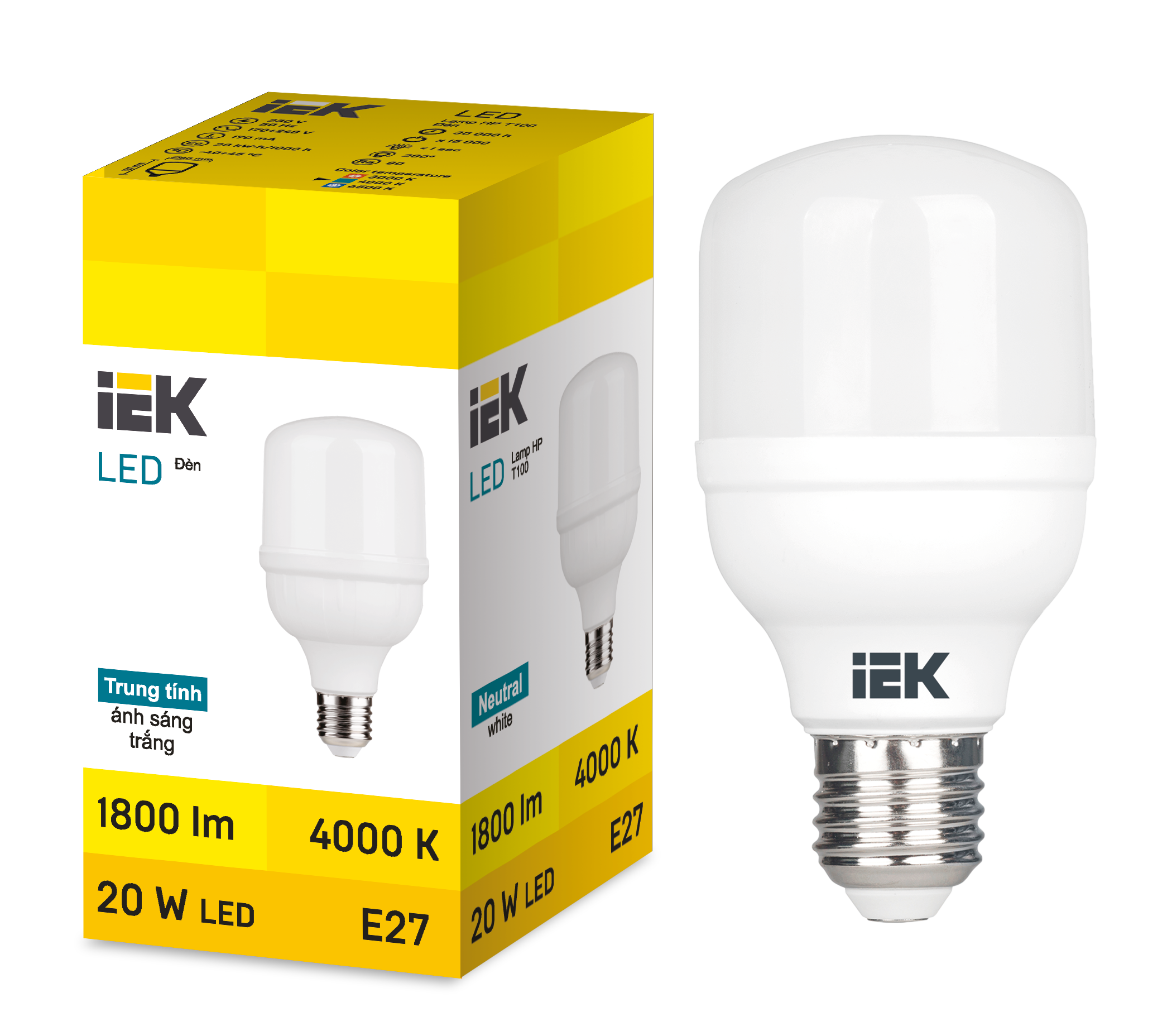 LED HP T100 20W 4000K E27 IEK