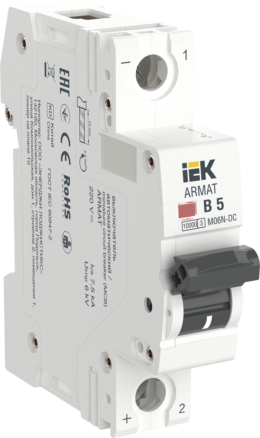ARMAT Автоматический выключатель M06N-DC 1P B 5А IEK
