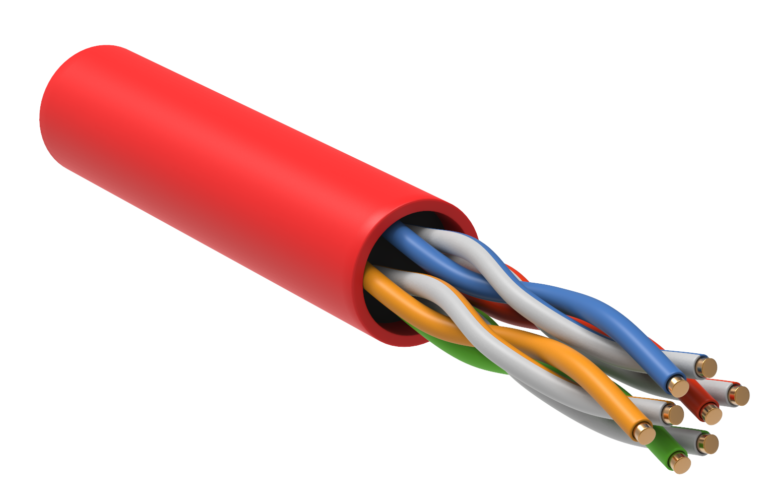 ITK Витая пара U/UTP кат.5E 4х2х24AWG solid LSZH нг(А)-HF красный (305м)