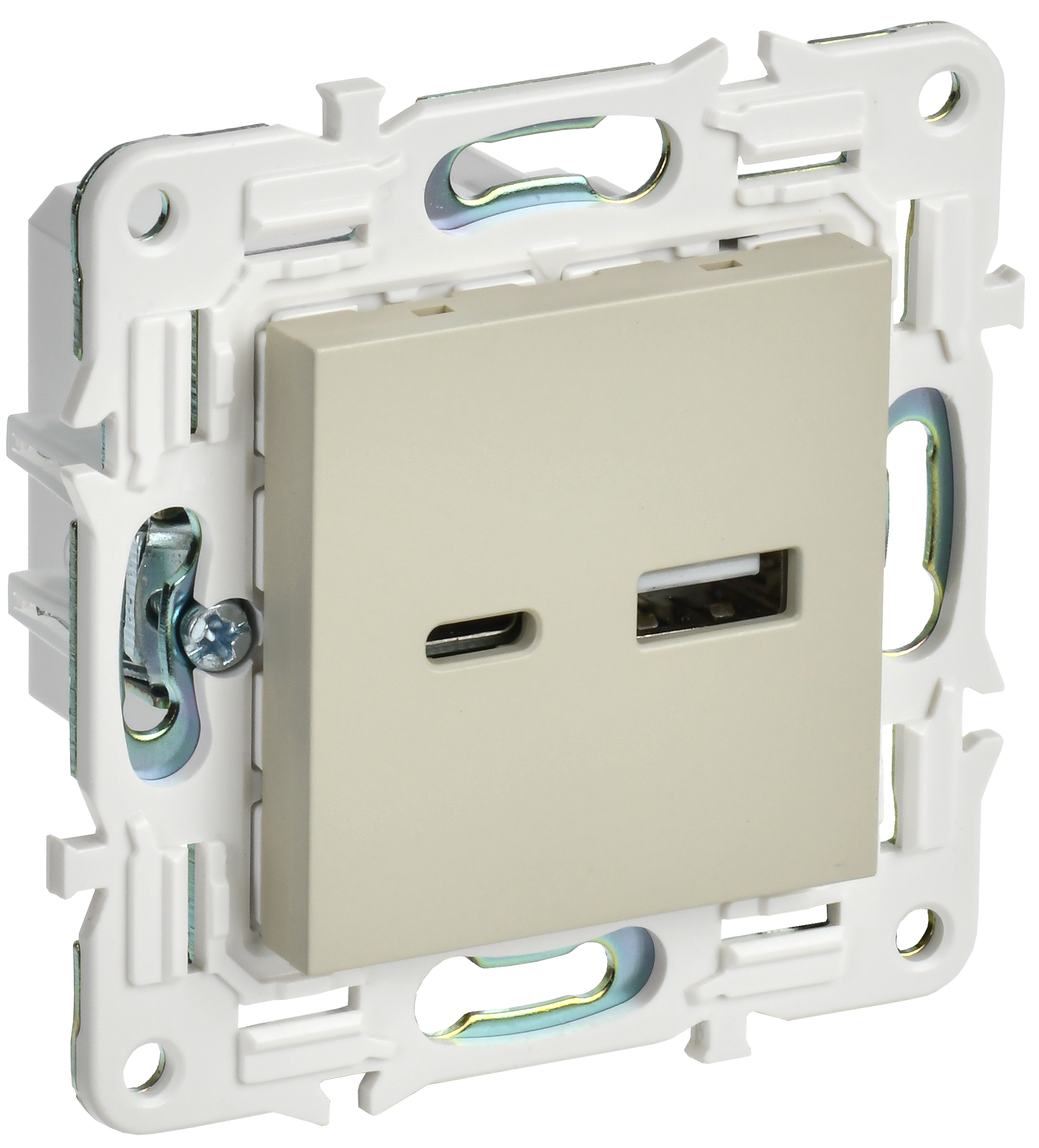 SKANDY Розетка USB A+C 3,1А SK-R14B бежевый IEK