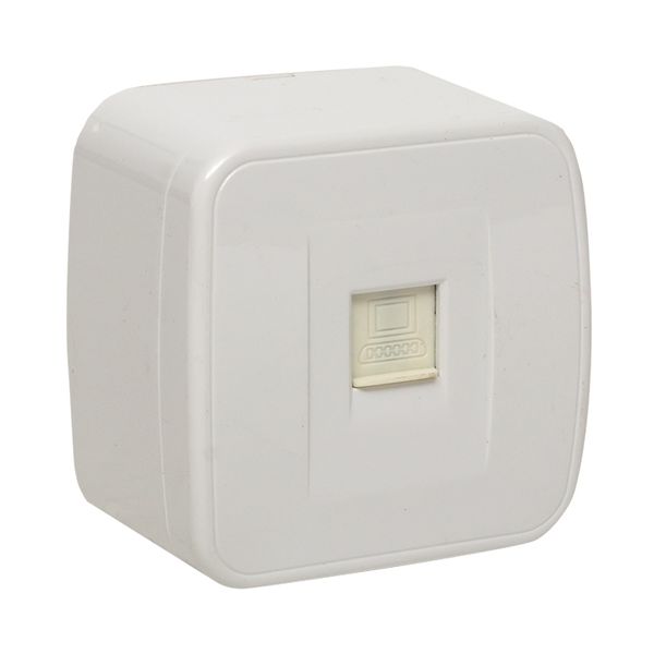 Минск Розетка RJ-45 1-местная, ОП 1А, 120В, белая EKF