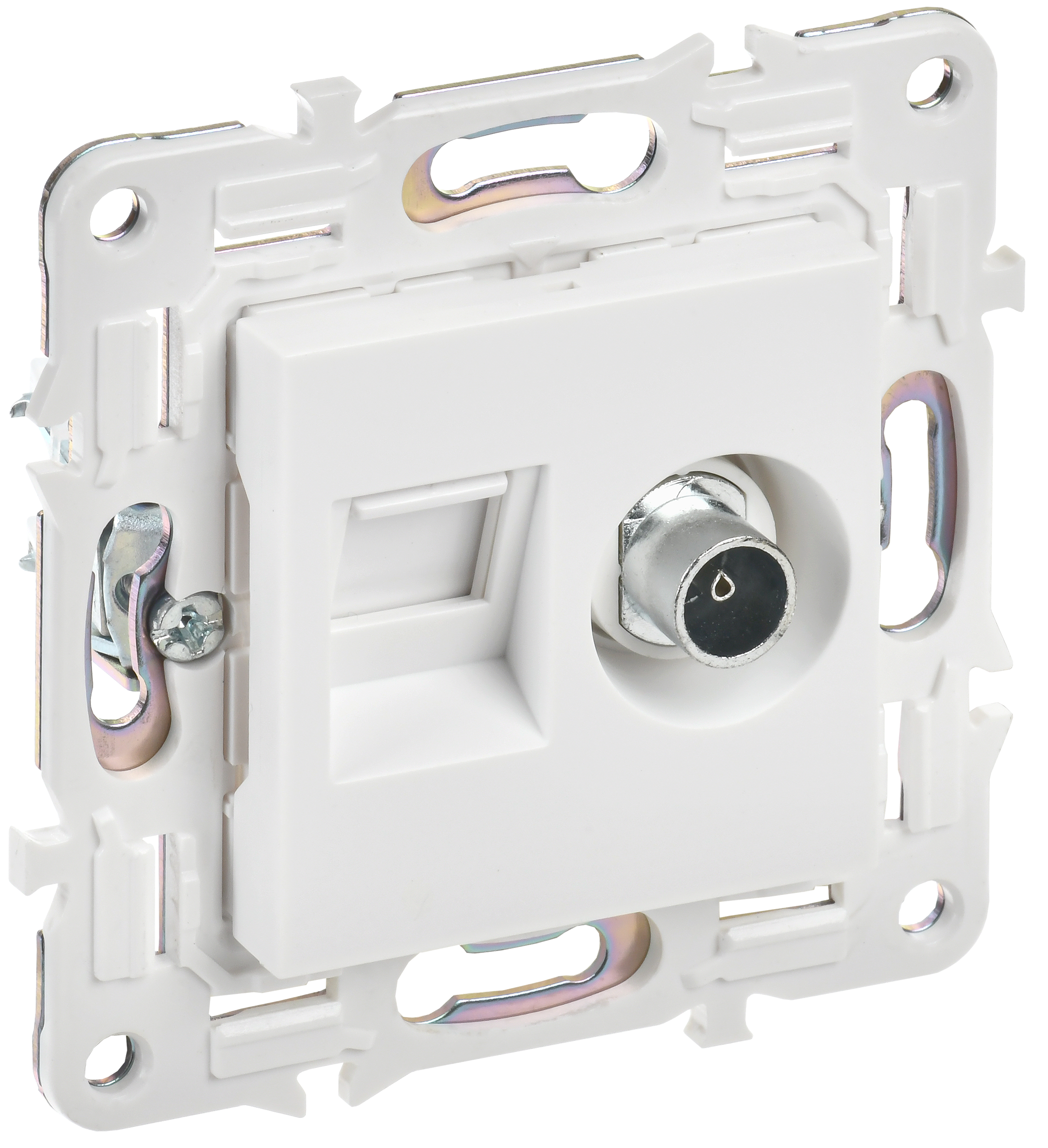 SKANDY Розетка двойная TV+RJ45 кат.5E SK-A14W арктический белый IEK