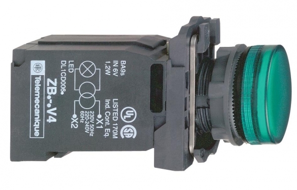СИГН. ЛАМПА 22ММ 120В ЗЕЛЕНАЯ