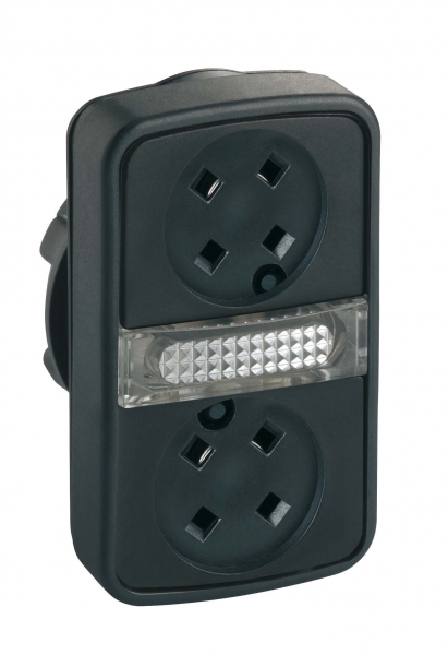 ГОЛОВКА КНОПКИ ДВОЙНАЯ БЕЗ ВСТАВОК + LED ZB5AW7A9