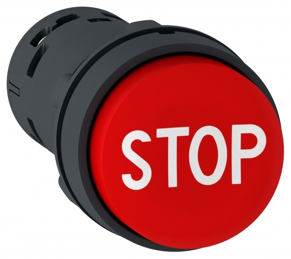 КНОПКА 22ММ КРАСН ВЫСТ ТОЛК С МАРК STOP