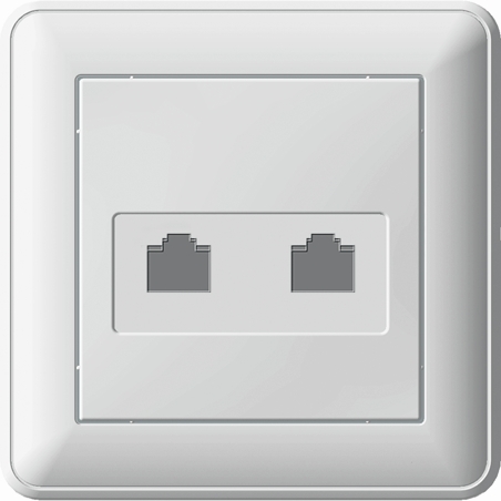 W59 РОЗЕТКА двойная компьютерная RJ45 кат.5Е, в сборе, СЛОНОВАЯ КОСТЬ