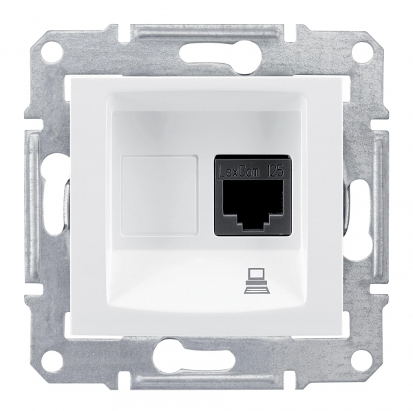 SEDNA РОЗЕТКА КОМПЬЮТЕРНАЯ RJ45, одиночная, кат. 5е, экр. STP, БЕЛЫЙ
