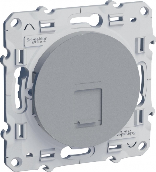 Компьютерная розетка, 1 розетка, RJ45 cat.6 UTP, алюминий