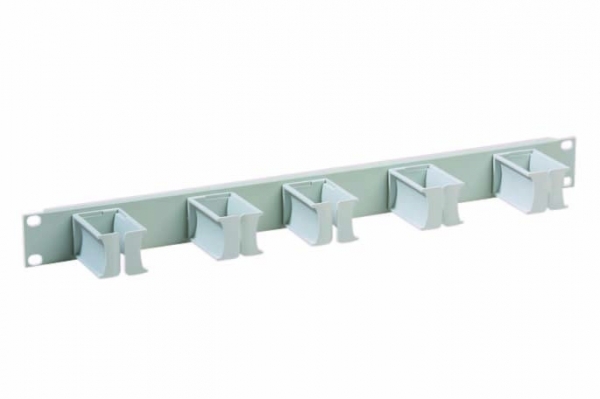 Организатор 19" 1U 5 повор.колец RAL7017