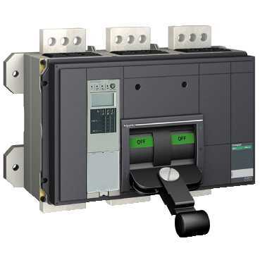 Коммутационный блок ComPact NS 2000N, 50 kA при 415 В пер.тока, 2000 A, стацион., ручное управление, без расцепителя, 4П