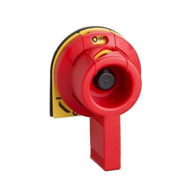 Rotary handle front, side GS1, 32A, red handle
