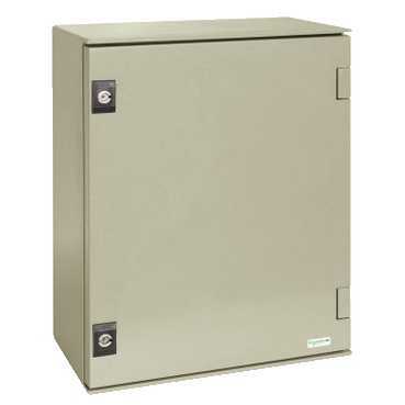 Wall-mounting encl. polyester monobloc IP66 H847xW636xD300mm+bakelite mount.pl.