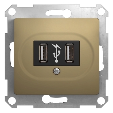 Glossa, USB розетка, 5 В постоянный ток, титан
