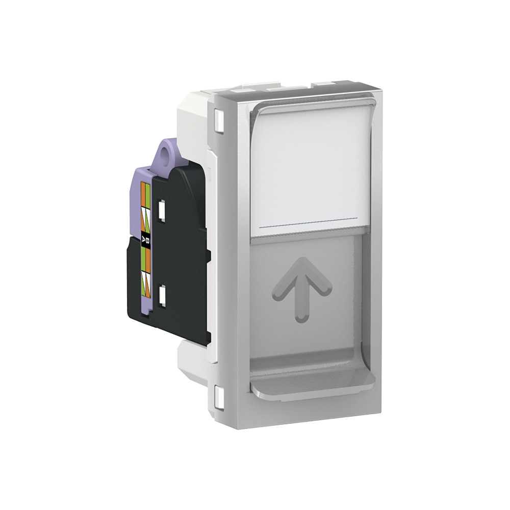 UNICA MODULAR розетка компьютерная, RJ45, одиночная, кат.6 STP,1 модуль,алюминий