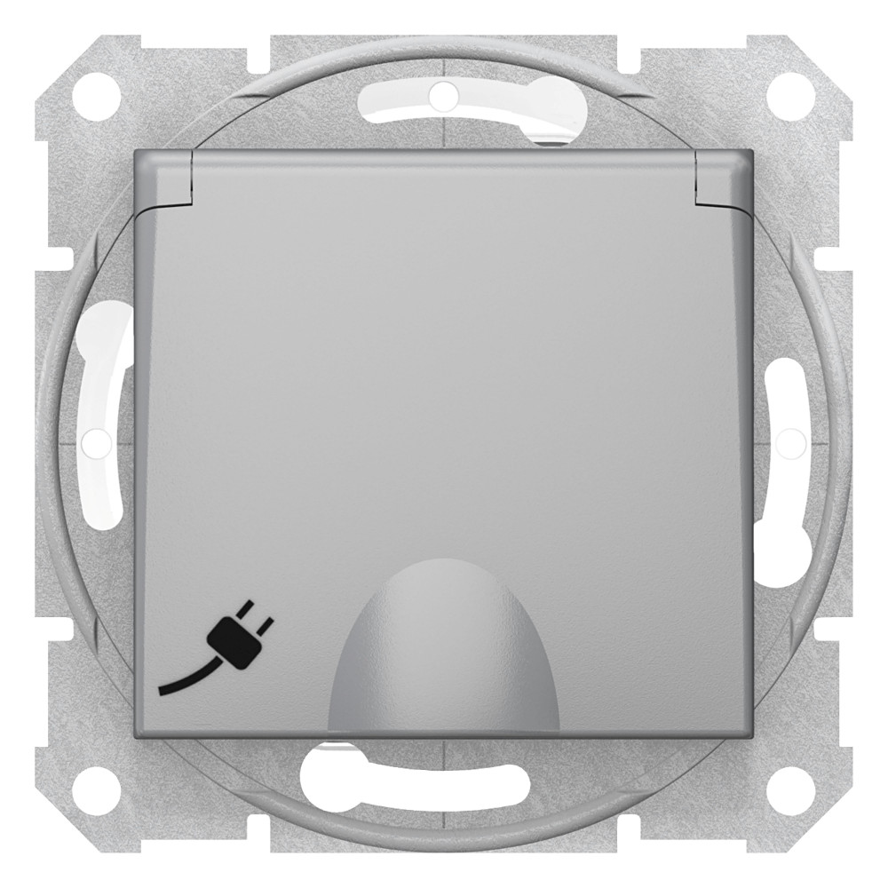 SEDNA РОЗЕТКА IP44 16А з/к,кр,шт,заж,алю