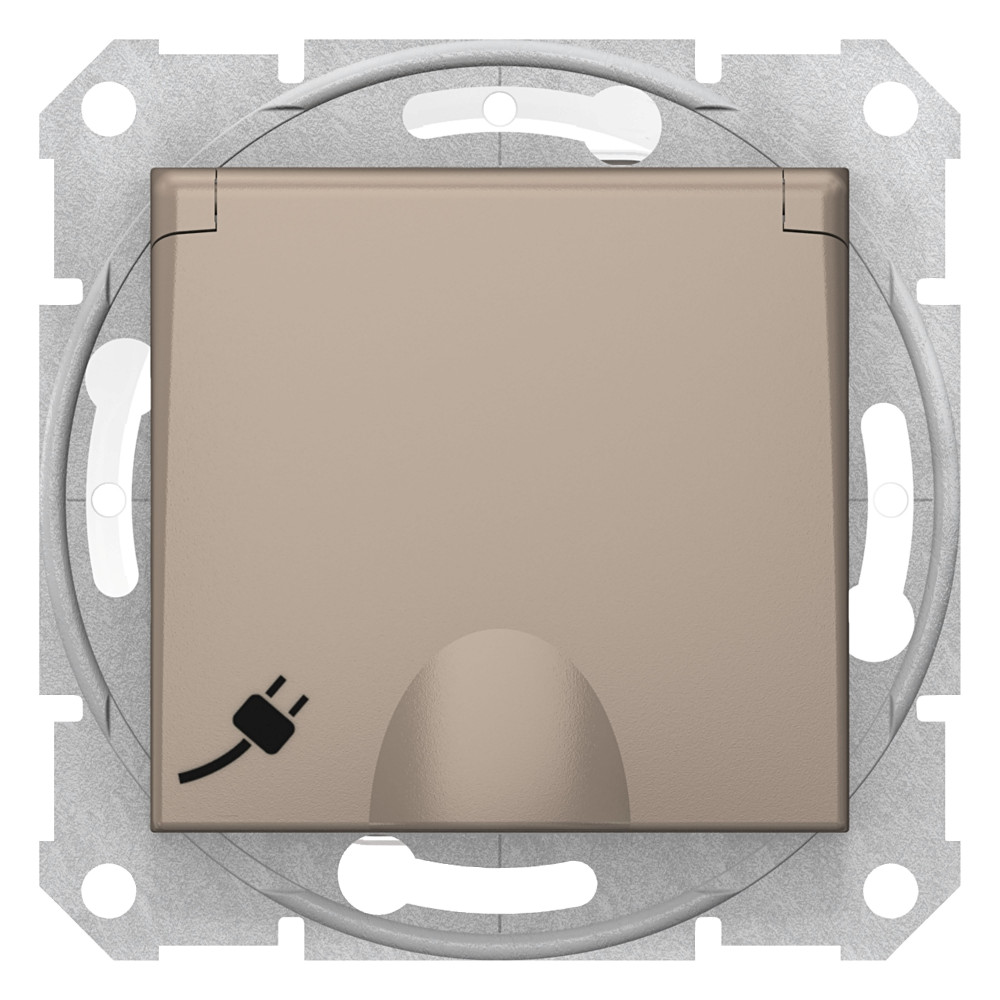 SEDNA РОЗЕТКА IP44 16А з/к,кр,шт,заж,тит