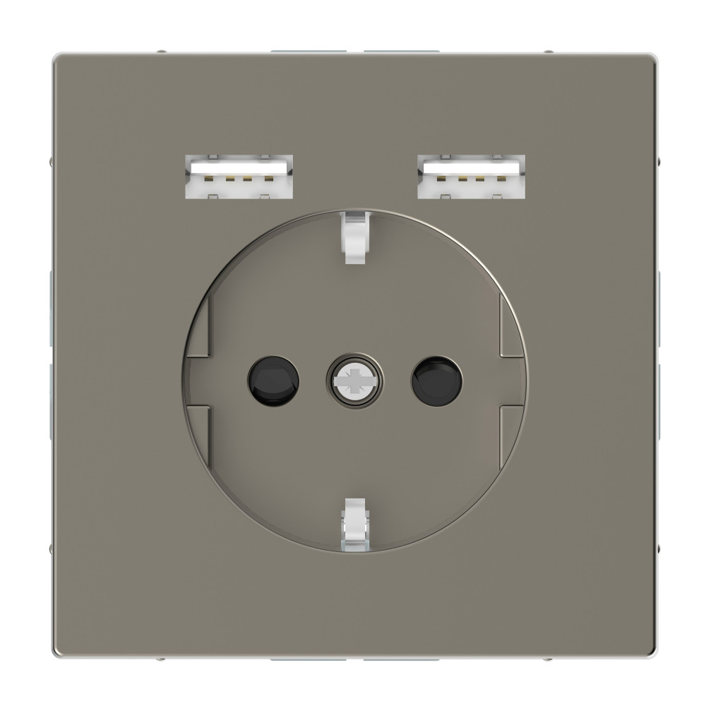 SDL Розетка Schuko с 2 USB 2,4 A никель