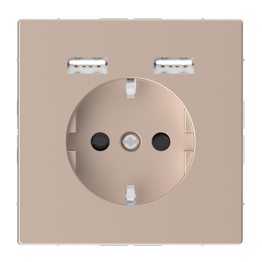 SDL Розетка Schuko с 2 USB 2,4 A шампань