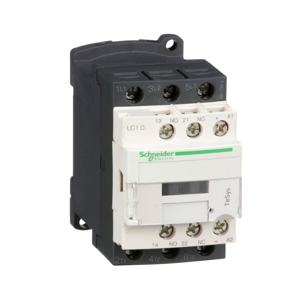 КОНТАКТОР D 3Р, 12 A, НО+НЗ, 24V DС, ОГРАН, КОЛЬЦ. ЗАЖИМ, ЖД
