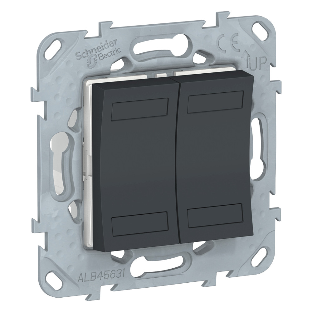 UNICA NEW KNX 2-кнопочный выключатель, АНТРАЦИТ