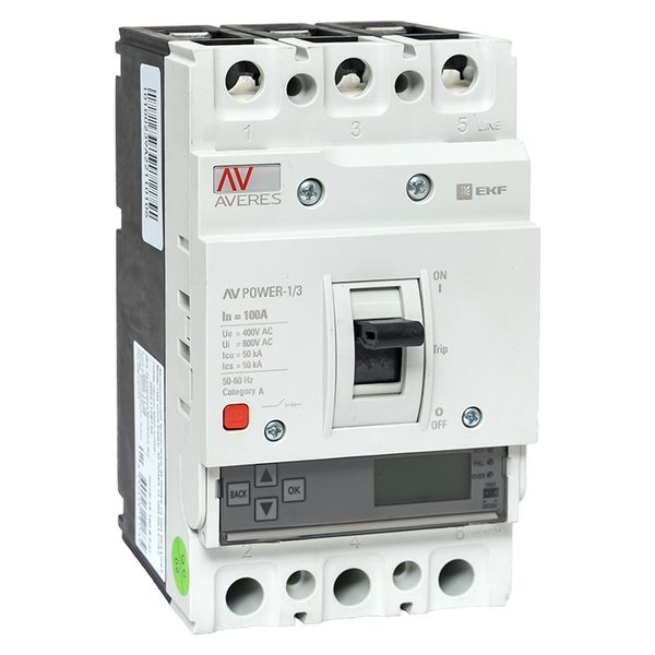 Выключатель автоматический в литом корпусе AV-POWER-1/3 100А 50кА ETU6.0 EKF