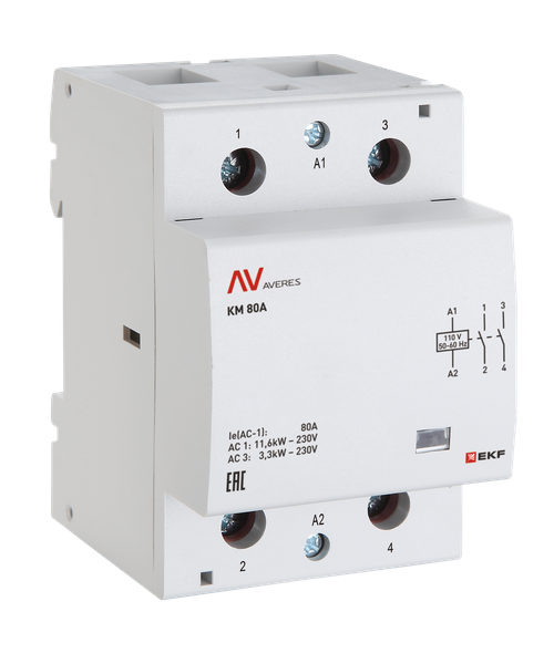 Контактор модульный КМ 100А 2NC 48В АС (3 мод.) AVERES EKF