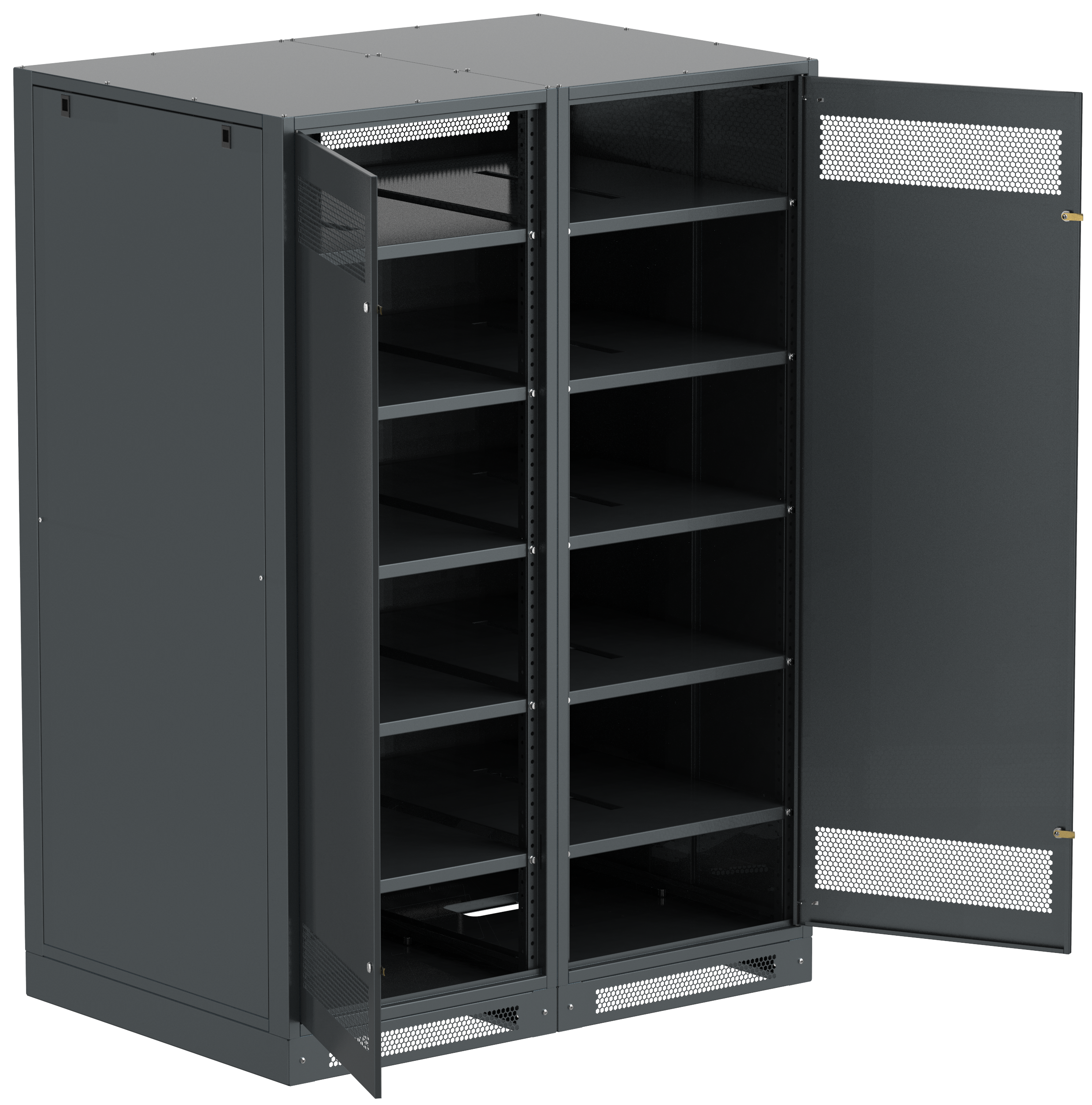 ITK LINEA B Шкаф аккумуляторный (пустой) 2000х1400х950мм двустворчатая металлическая дверь черный