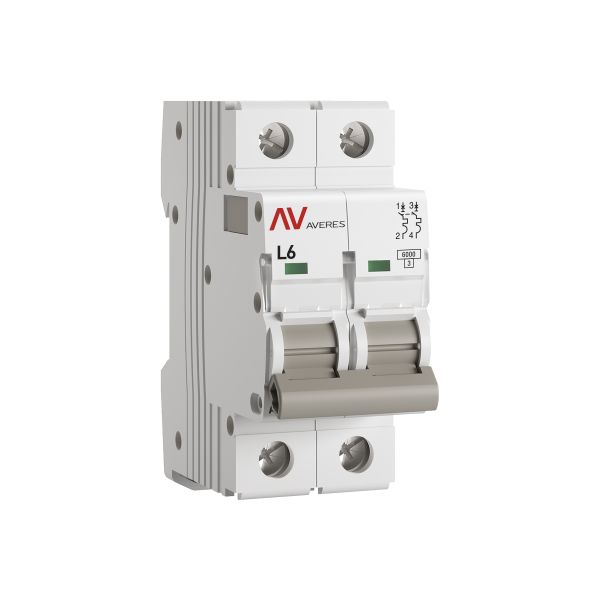 Выключатель автоматический AV-6 2P 6A (L) 6kA EKF AVERES