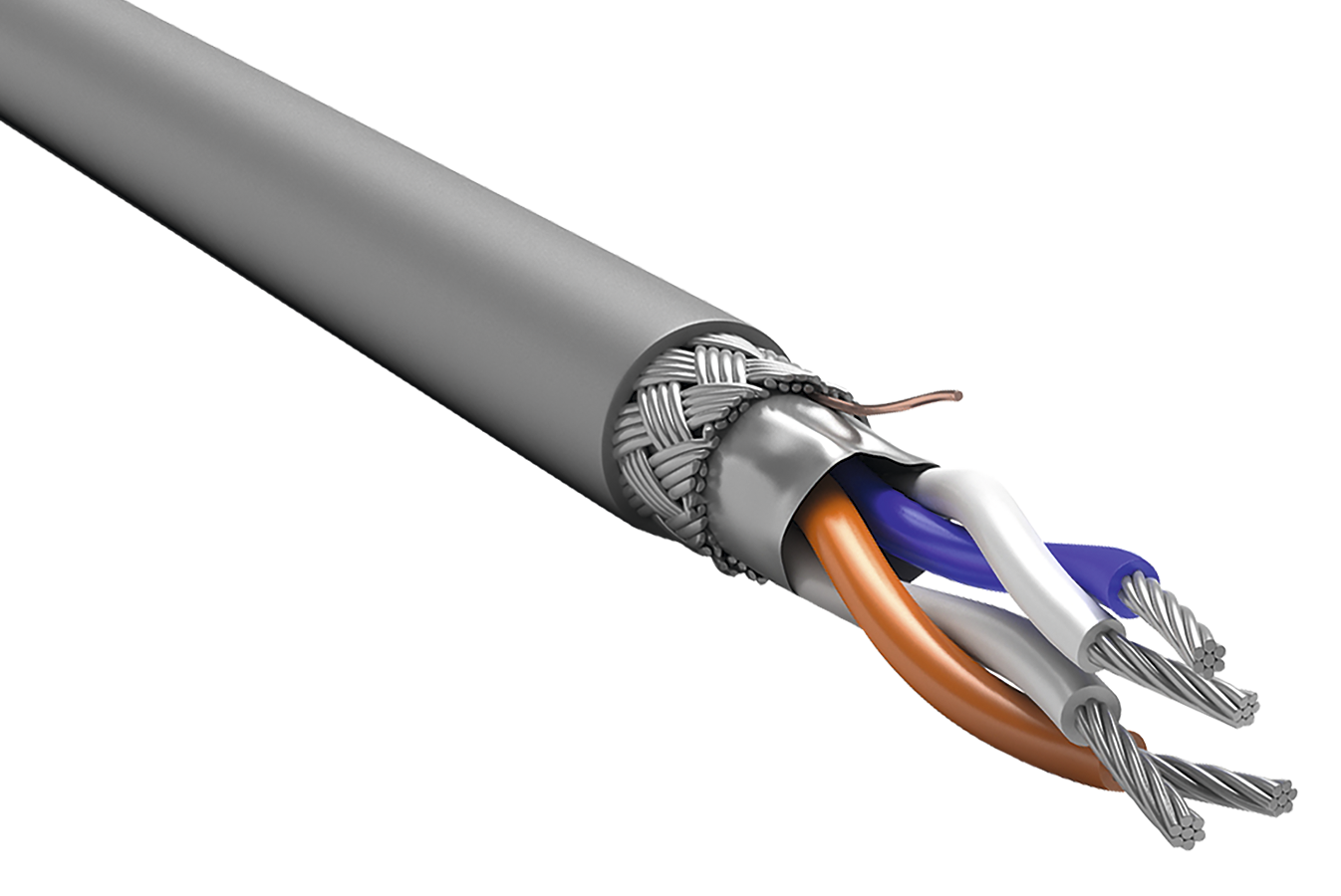 ITK Кабель интерфейсный RS-485 2х2х0,6 нг(А)-LS серый (200м)