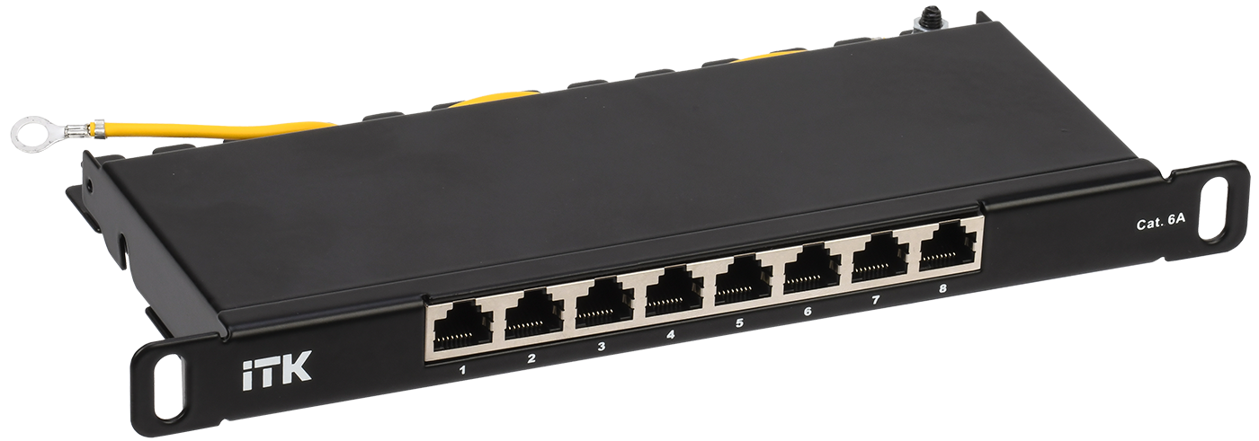 ITK 0,5U патч-панель кат.6A STP 8 портов 10" (Dual IDC)
