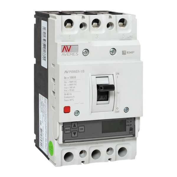 Выключатель автоматический в литом корпусе AV-POWER-1/3 160А 100кА ETU6.0 EKF