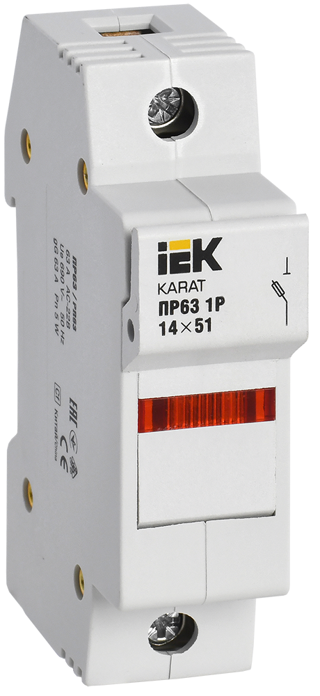 Предохранитель-разъединитель с индикацией ПР63 1P 14х51 63А KARAT IEK