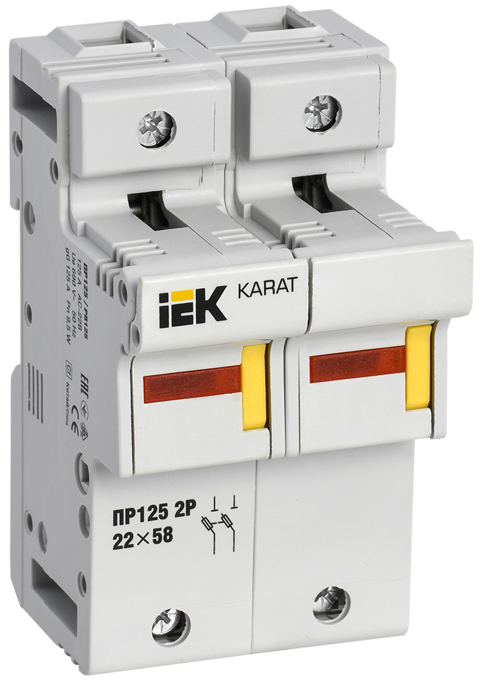 Предохранитель-разъединитель с индикацией ПР125 2P 22х58 125А KARAT IEK