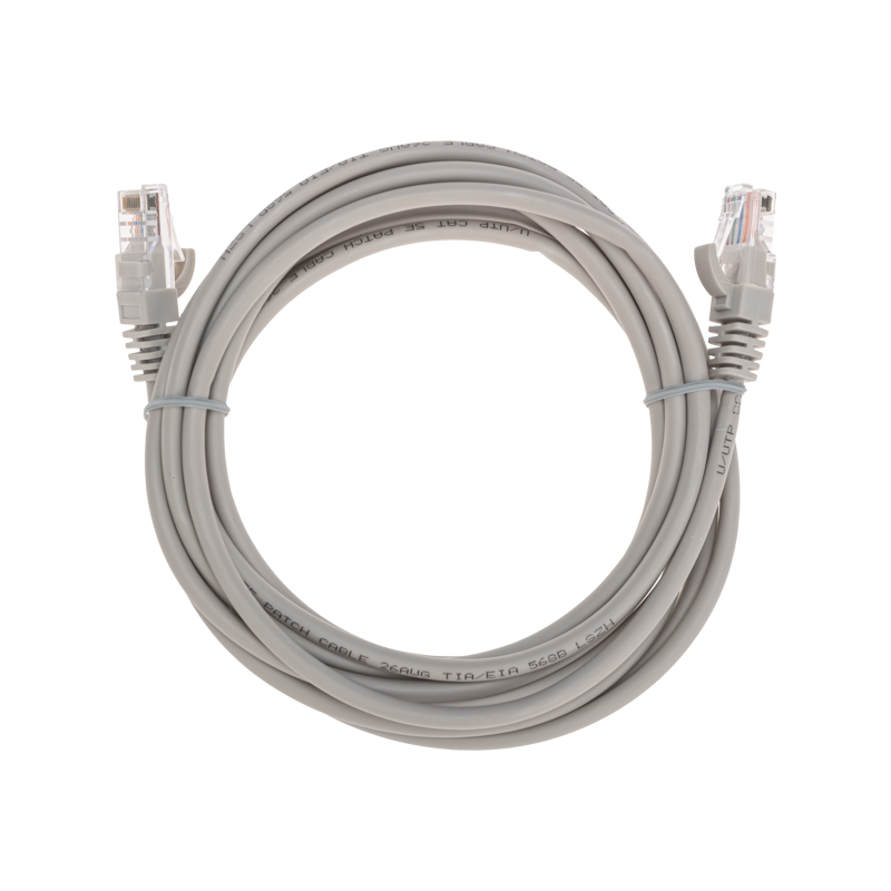 Шнур коммутационный патч-корд U/UTP, CAT 5e, RJ45-RJ45, 26AWG, LSZH, серый, 3м REXANT