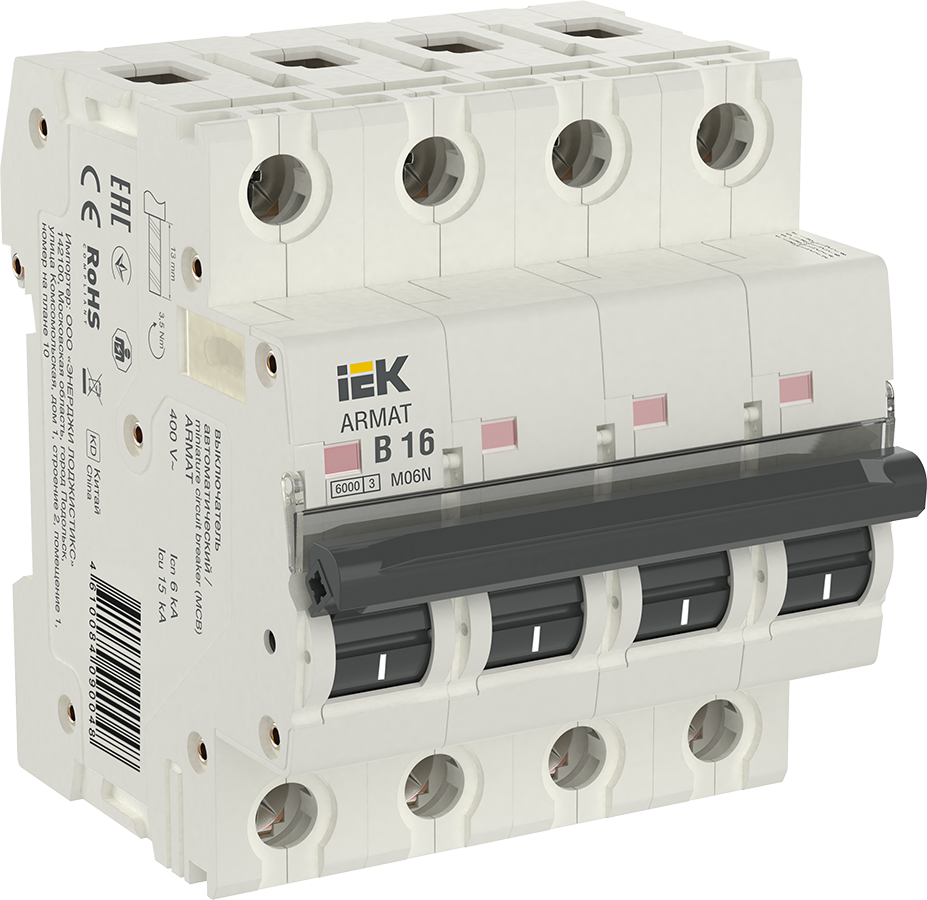 ARMAT Автоматический выключатель M06N 4P B 16А IEK