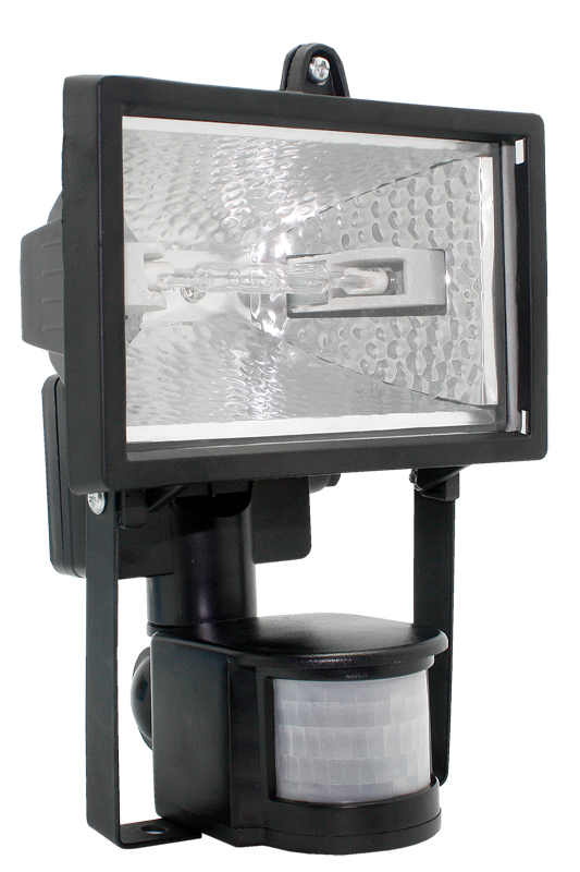 Прожектор галогенный ИО150Д (детектор) IP54 черный IEK