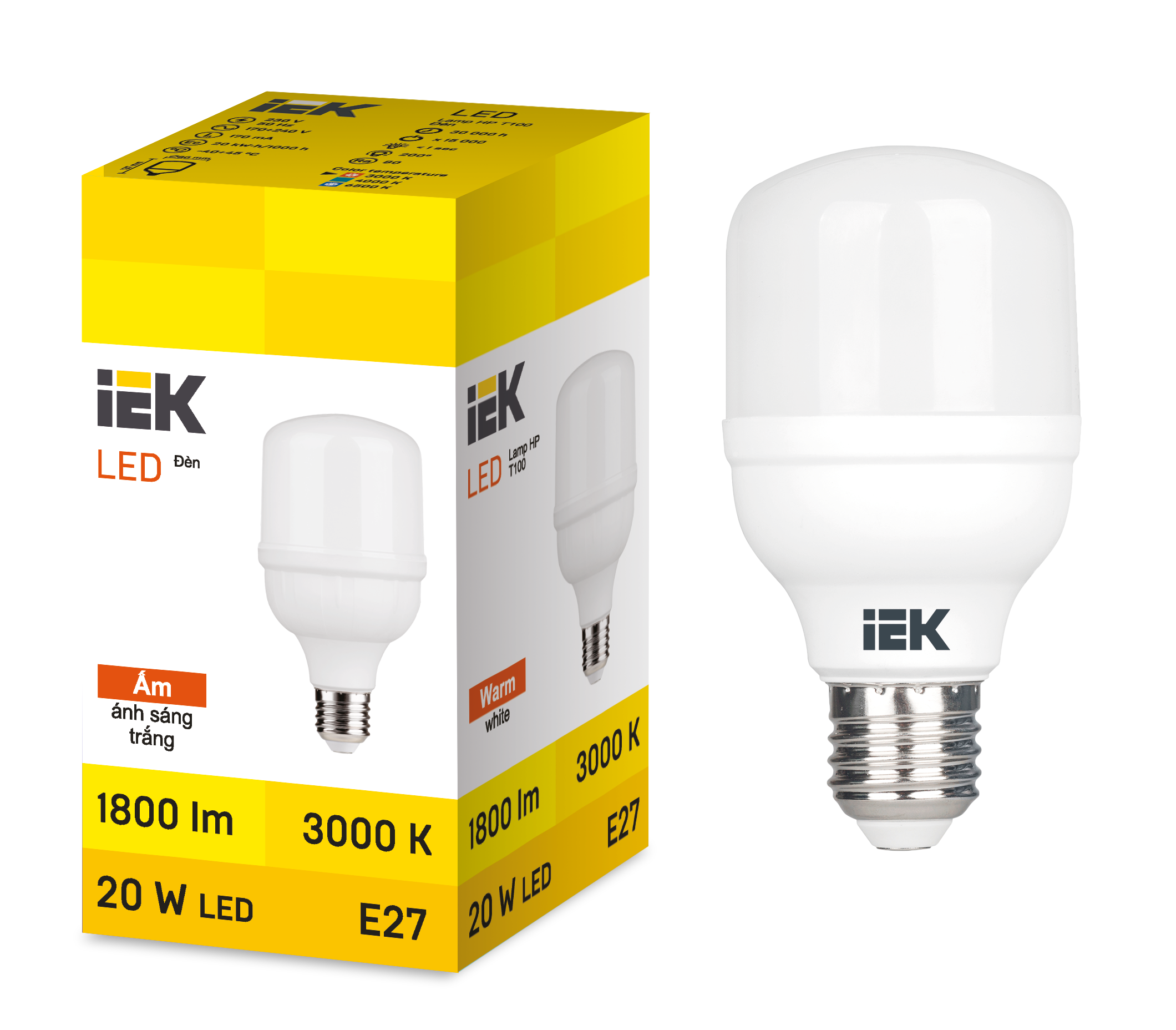 LED HP T100 20W 3000K E27 IEK