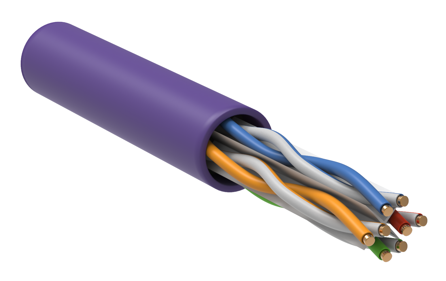 ITK Витая пара U/UTP кат.6 4х2х23AWG solid LSZH нг(А)-HF фиолетовый (305м)