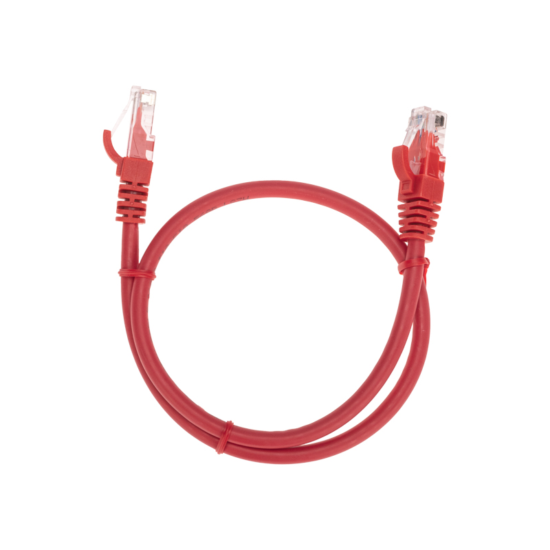 Шнур коммутационный патч-корд U/UTP, CAT 6, RJ45-RJ45, 26AWG, LSZH, красный, 0,5м REXANT