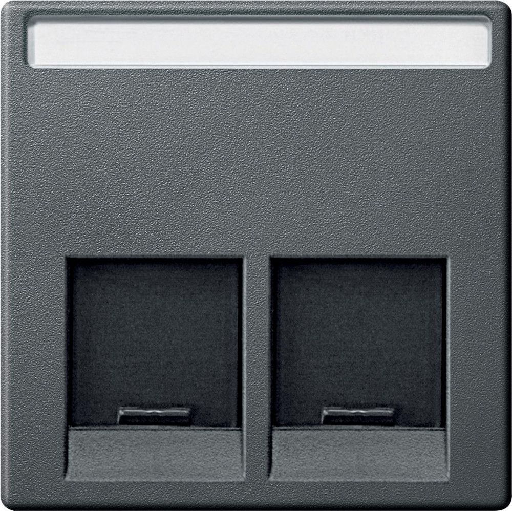 MERTEN ЦЕНТР.ПЛАТА д/розеток с разъемом RJ45 2 поста, АНТРАЦИТ, SM