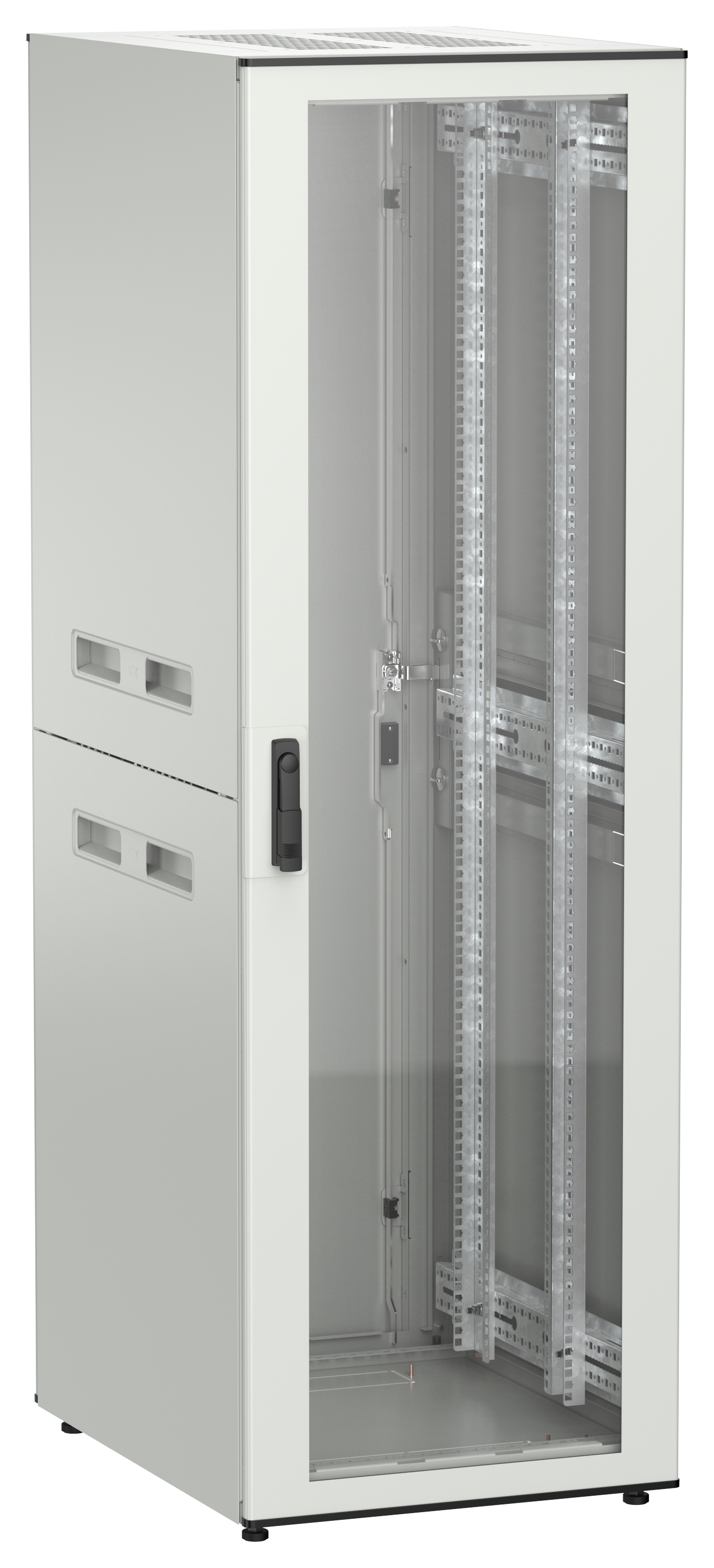 ITK UNITBOX N Шкаф сетевой 19" напольный 38U 600х800мм стеклянная передняя дверь задняя металлическая серый