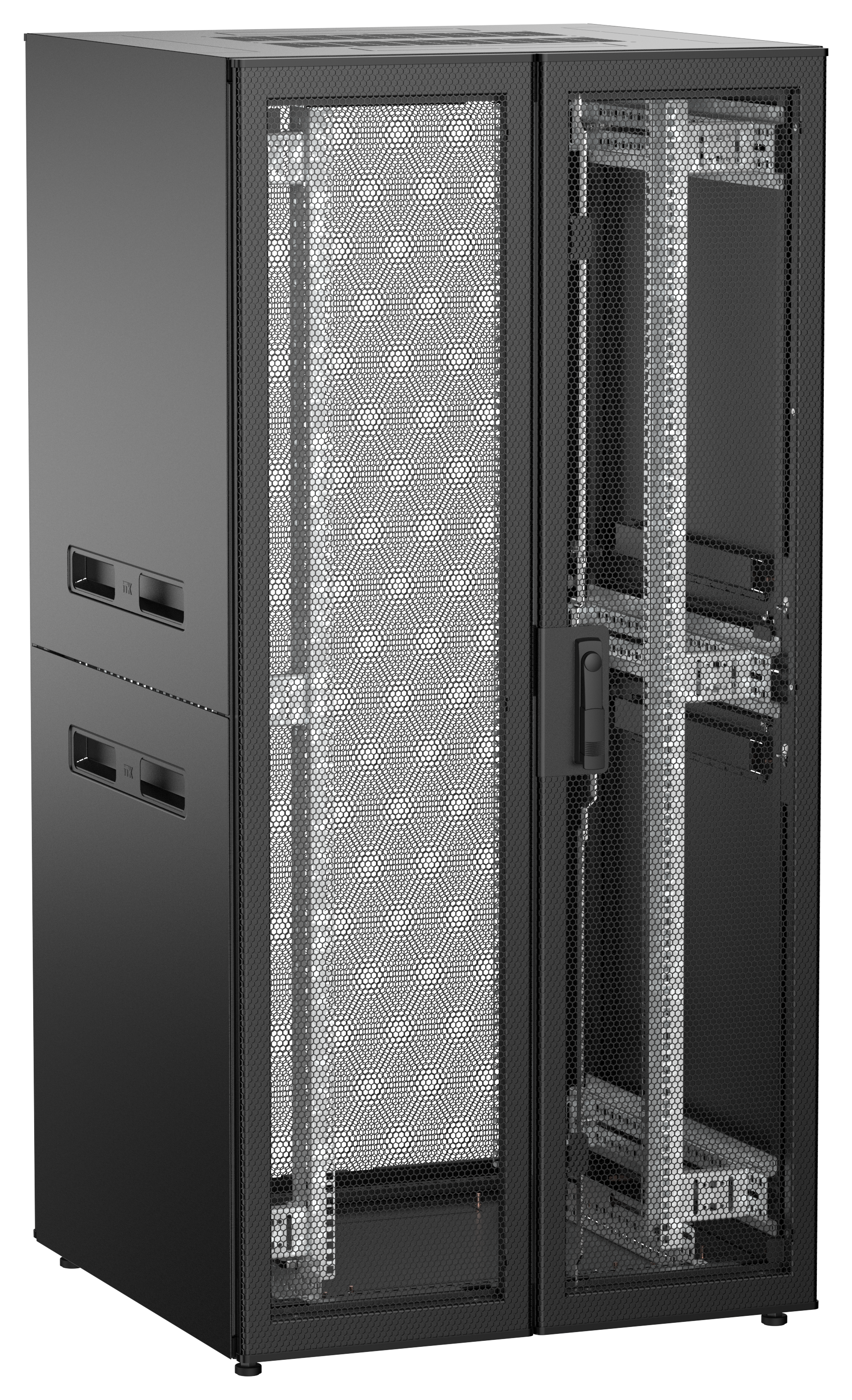 ITK UNITBOX N Шкаф сетевой 19" напольный 33U 800х800мм двери перфорированная металлическая двустворчатая перфорированная черный