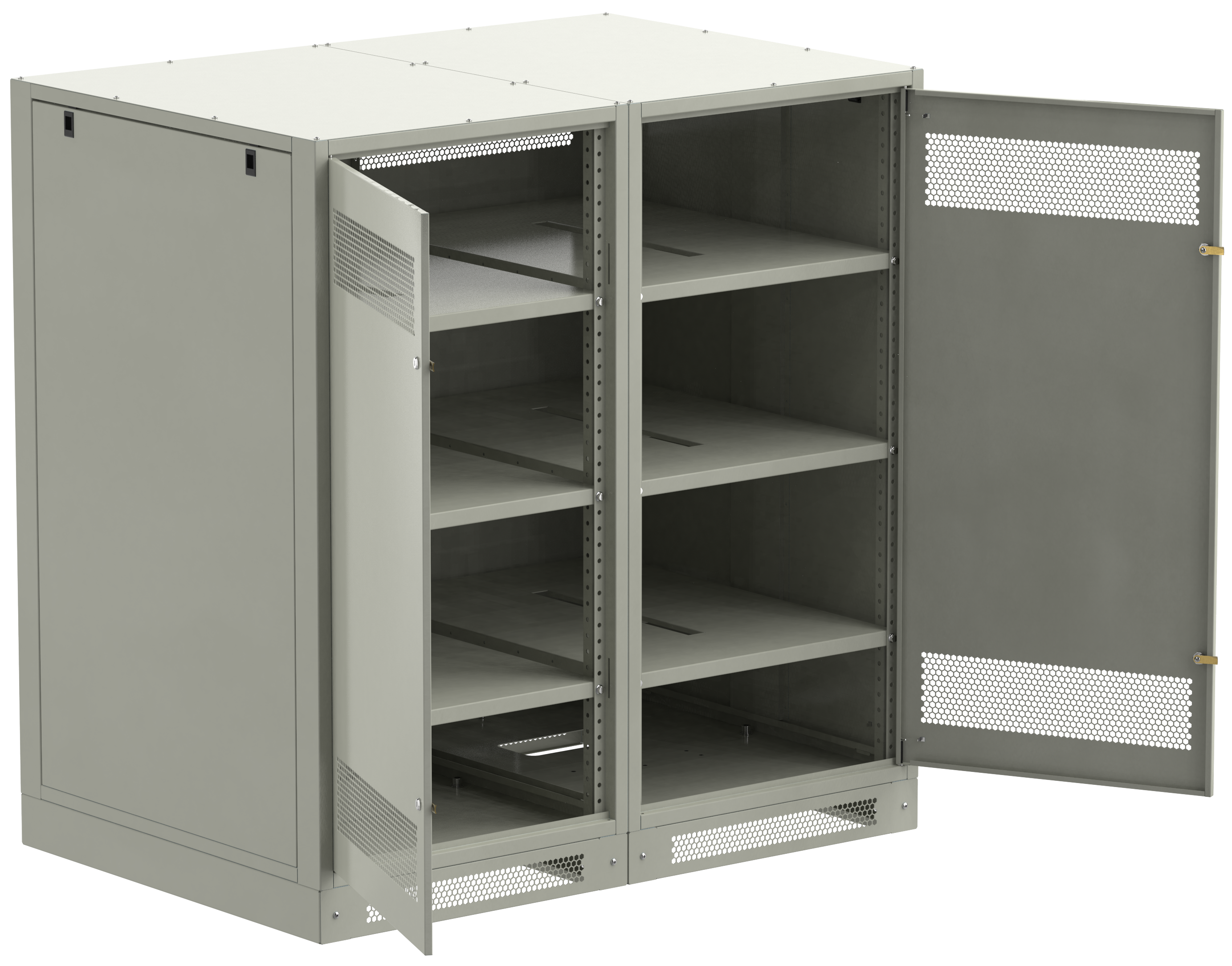 ITK LINEA B Шкаф аккумуляторный (пустой) 1450х1400х950мм двустворчатая металлическая дверь серый