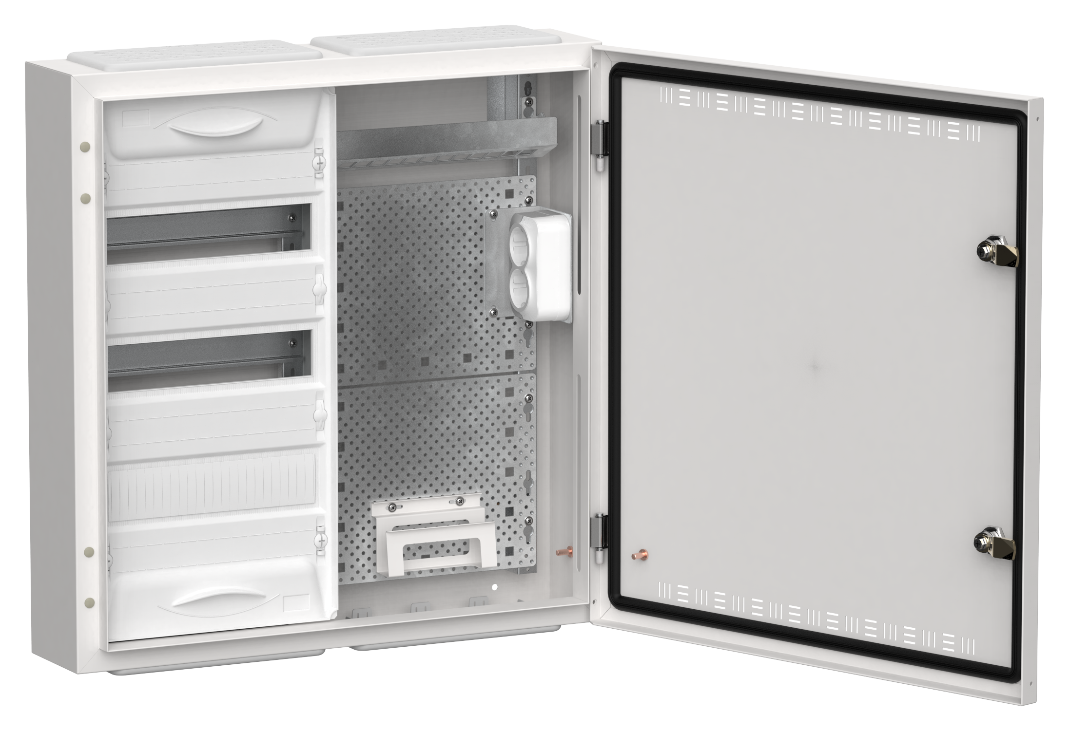 TITAN 5 Корпус комбинированный ЩРн-36 (2х36) 585х570х140мм IP30 белый IEK