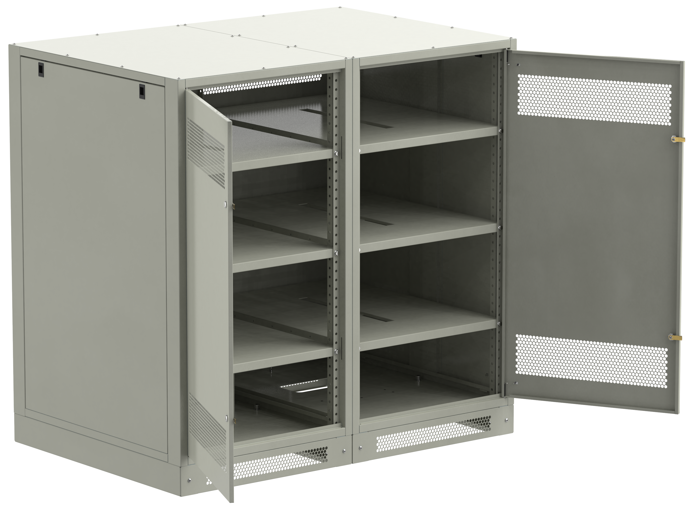 ITK LINEA B Шкаф аккумуляторный (пустой) 1350х1400х950мм двустворчатая металлическая дверь серый