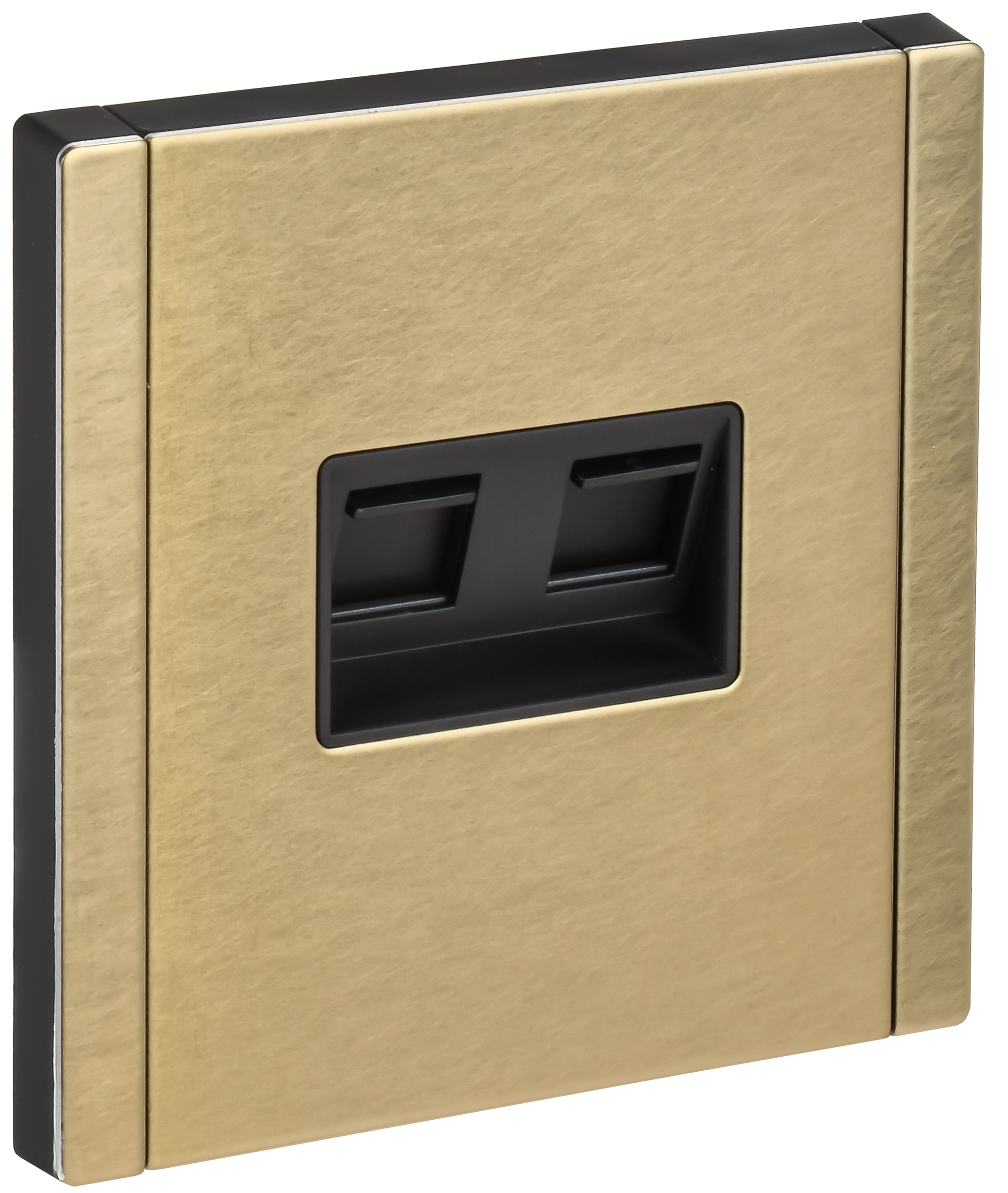 FORTE&PIANO Розетка компьютерная двойная RJ45 кат.6 FP634M металл шампань IEK