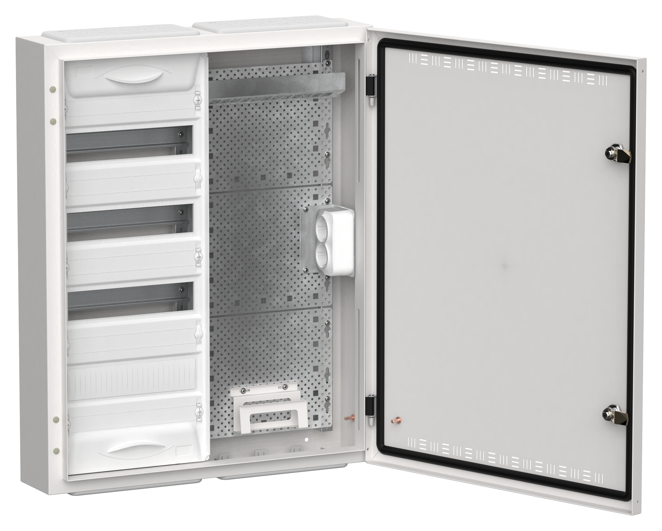 TITAN 5 Корпус комбинированный ЩРн-48 (2х48) 710х570х140мм IP30 белый IEK