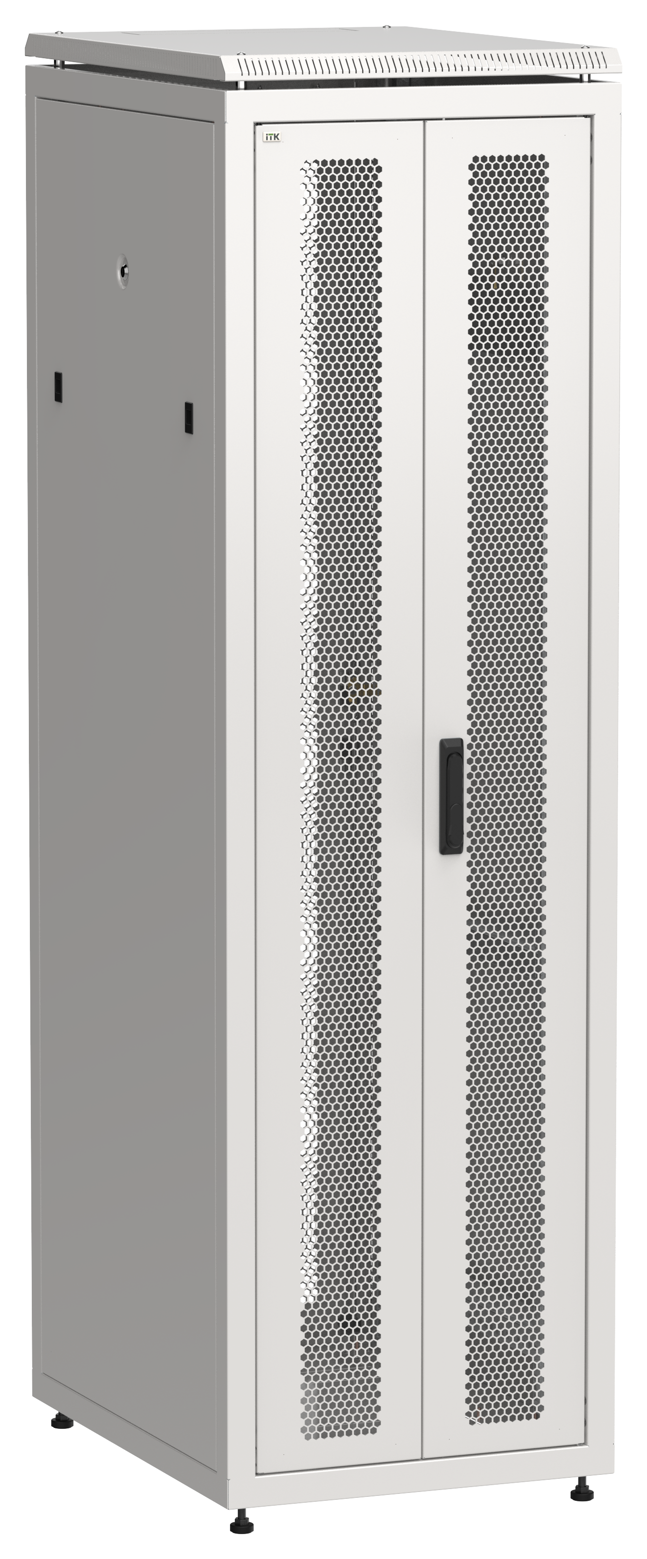 ITK LINEA N Шкаф сетевой 19" 42U 600х800мм двери передняя перфорированная задняя двустворчатая перфорированная серый