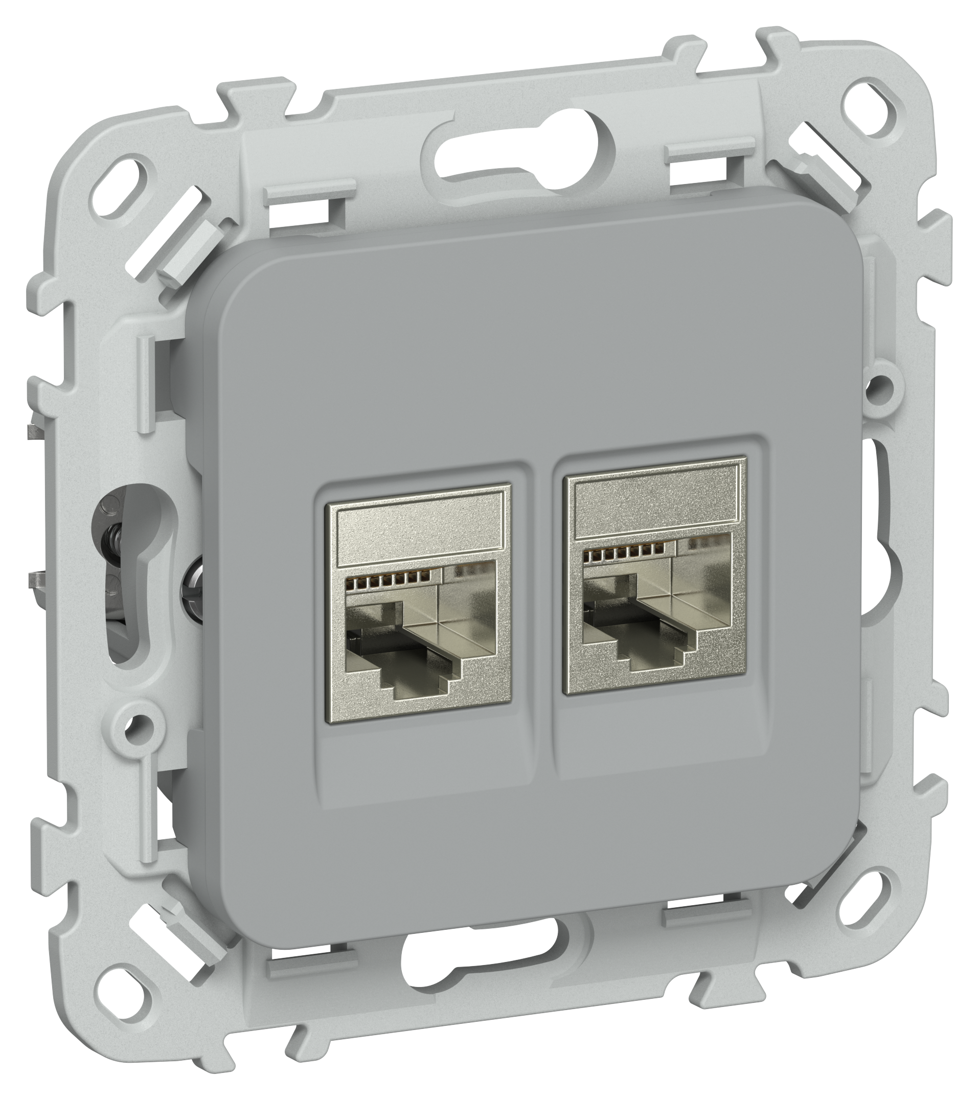FLITE Розетка 2-местная компьютерная RJ45 категория 5Е STP РК5е-2-1-ФлС серый IEK
