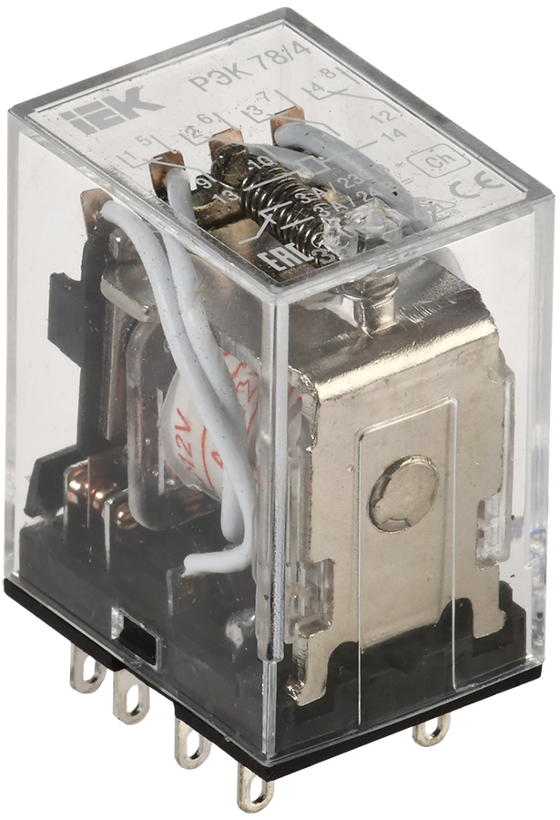 Реле РЭК78/4 с индикацией 3А 12В AC IEK